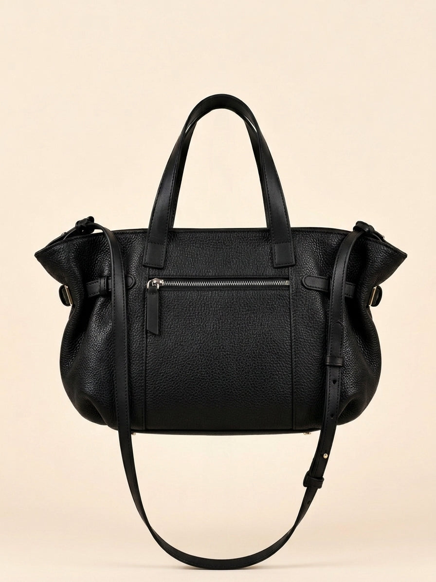 Célia Sac bandoulière tout cuir Noir