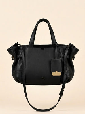 Célia Sac bandoulière tout cuir Noir