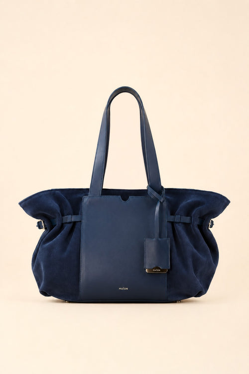 Célia Cabas zippé Bleu en cuir, sac Maïon
