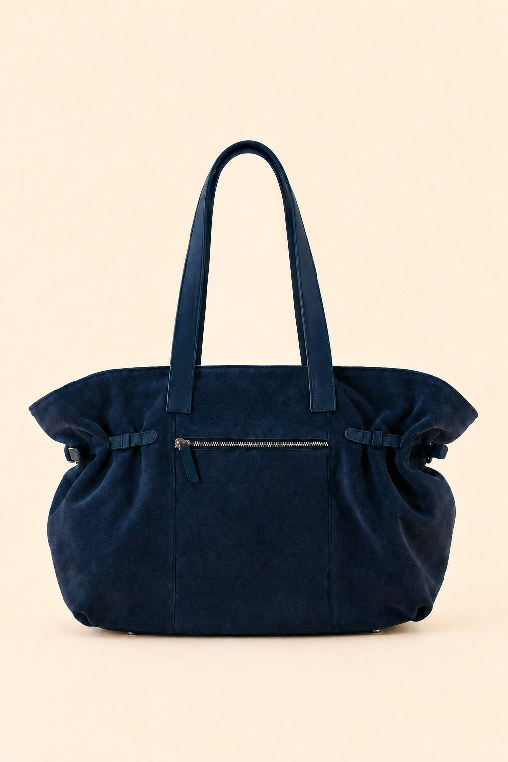 Célia Cabas zippé Bleu en cuir, vue de dos