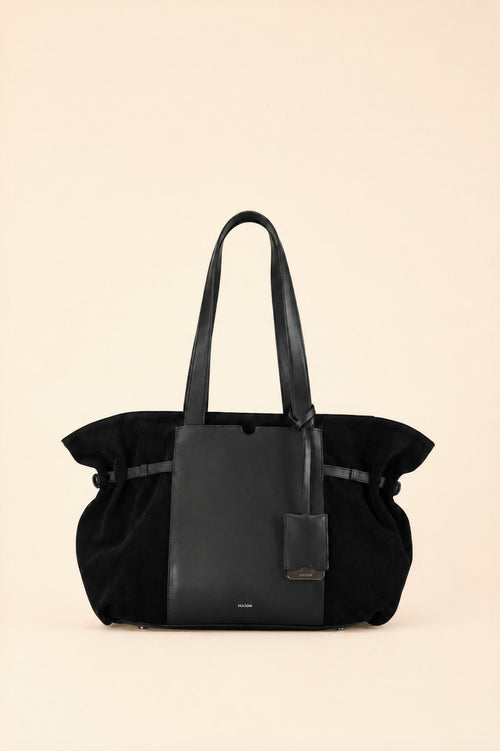 Célia Cabas zippé Noir en cuir, sac Maïon
