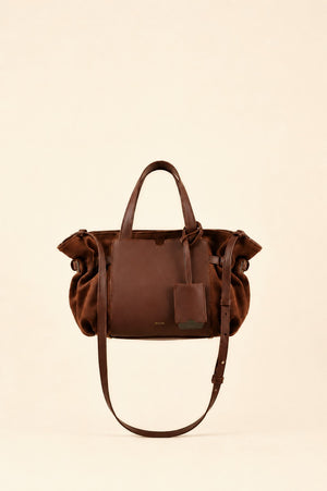 Célia Sac bandoulière Marron en cuir, sac Maïon