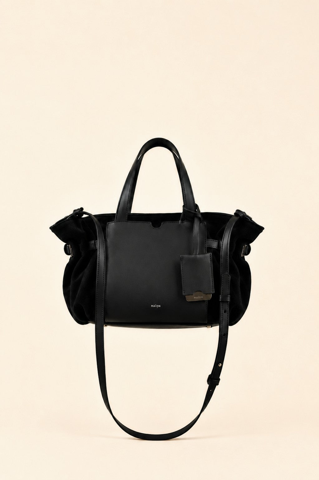 Célia Sac bandoulière Noir en cuir, sac Maïon