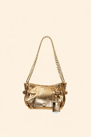 Mini Célia Doré en cuir, sac Maïon